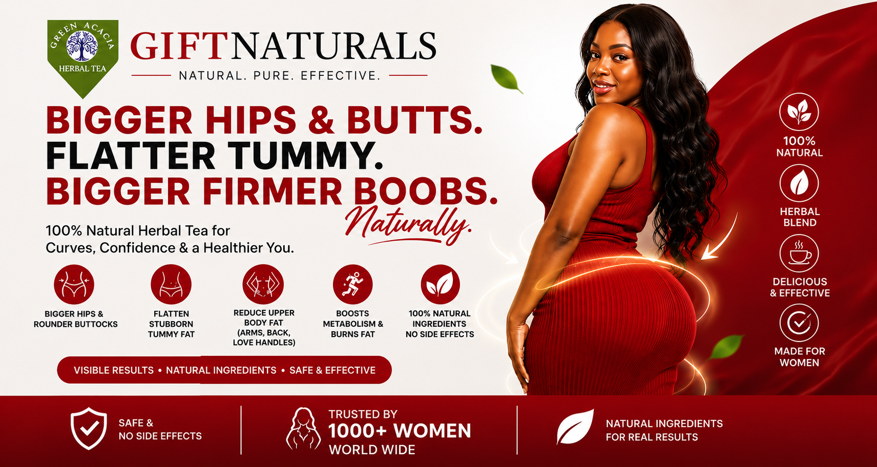 Gift Naturals – Bigger Hips, Flatter Tummy, Naturally. 100% Natural Herbal Tea trusted by 1000+ women in Kenya